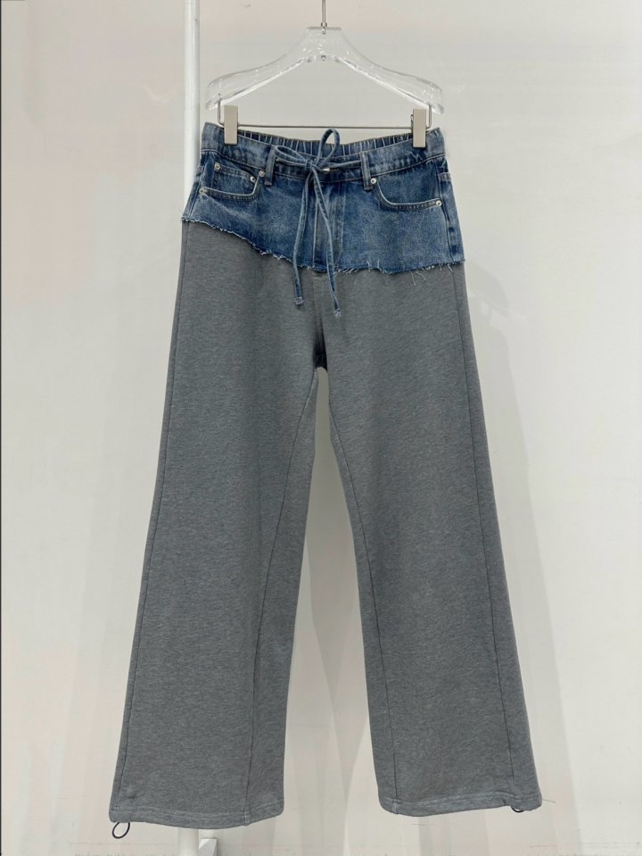 Neroli36 - Korean Women Fashion - #womensfashion - M Mixed Terry Denim Pants - 2