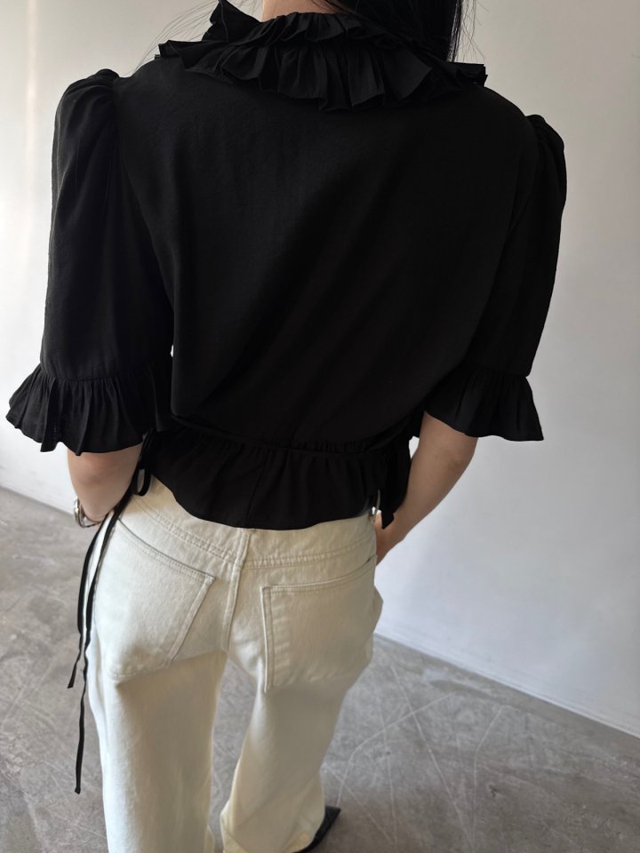 Neroli36 - Korean Women Fashion - #womensfashion - Frill Wrap Blouse - 12
