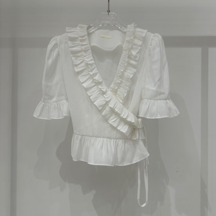 Neroli36 - Korean Women Fashion - #womensfashion - Frill Wrap Blouse - 2