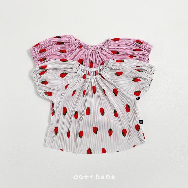 Oott Bebe - Korean Baby Fashion - #babygirlfashion - Sweet Berry Pleated Set (Kids) - 6