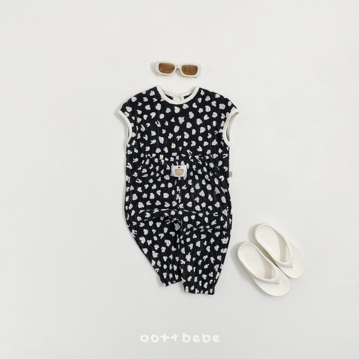 Oott Bebe - Korean Baby Fashion - #babyoninstagram - Petite Leopard Pleated Set (Kids) - 3
