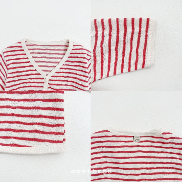 Oott Bebe - Korean Children Fashion - #designkidswear - Pale Stripe Cardigan Set - 10