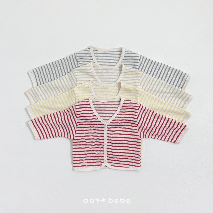 Oott Bebe - Korean Children Fashion - #littlefashionista - Pale Stripe Cardigan Set - 3