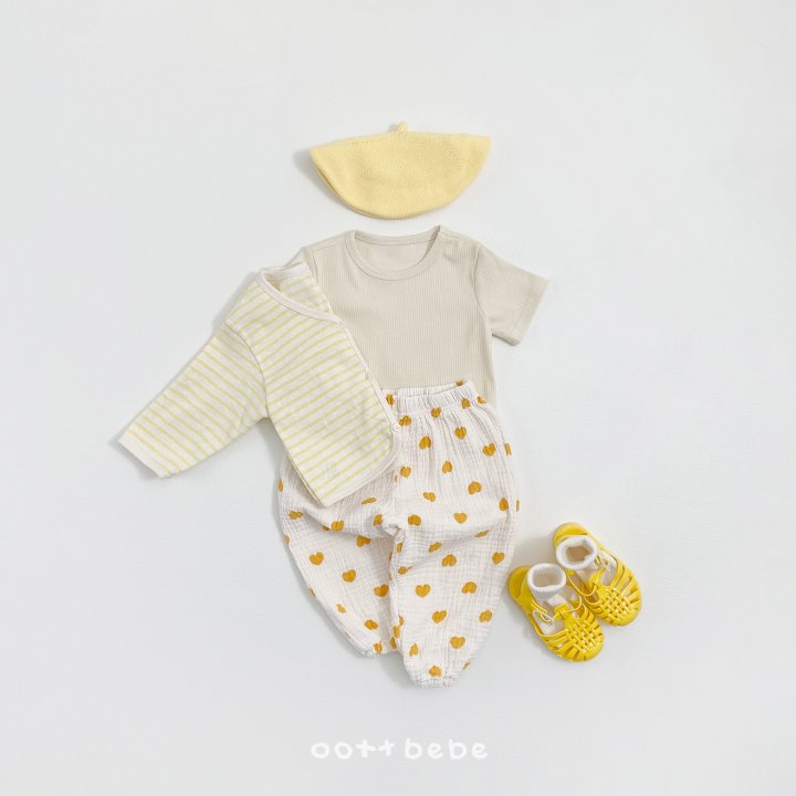 Oott Bebe - Korean Children Fashion - #minifashionista - Pale Stripe Cardigan Set - 5