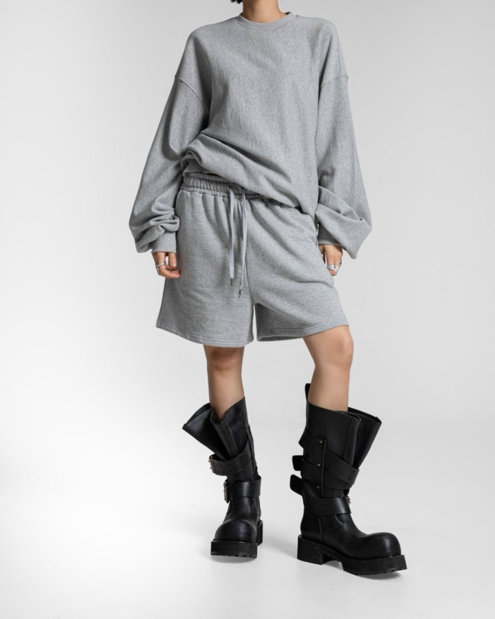 Paper Moon - Korean Women Fashion - #momslook - Heritage Reverse Weave Volume Sweatshirt - 5