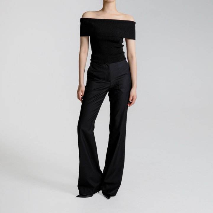 Paper Moon - Korean Women Fashion - #momslook - Tailored Semi Flare Trousers - 7