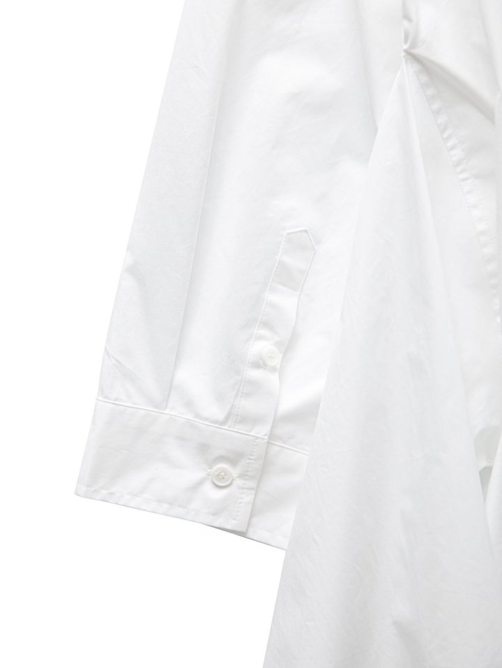 Paper Moon - Korean Women Fashion - #momslook - Oversized Knot Sleeved Detail Button Down Shirt Dress - 12