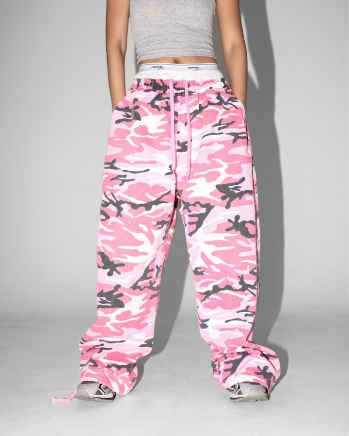 Paper Moon - Korean Women Fashion - #momslook - Camouflage Cotton Banded Maxi Wide Trousers - 11