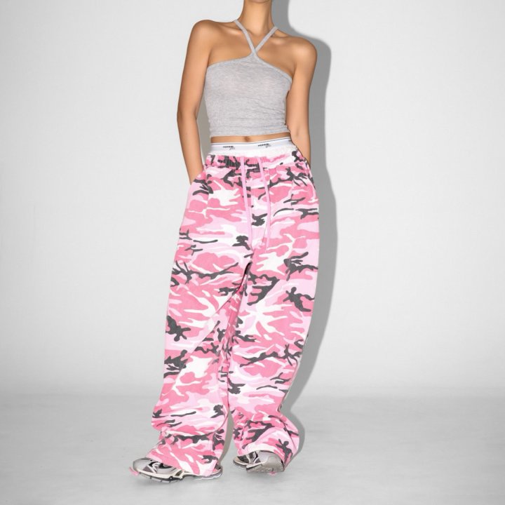 Paper Moon - Korean Women Fashion - #momslook - Camouflage Cotton Banded Maxi Wide Trousers - 12