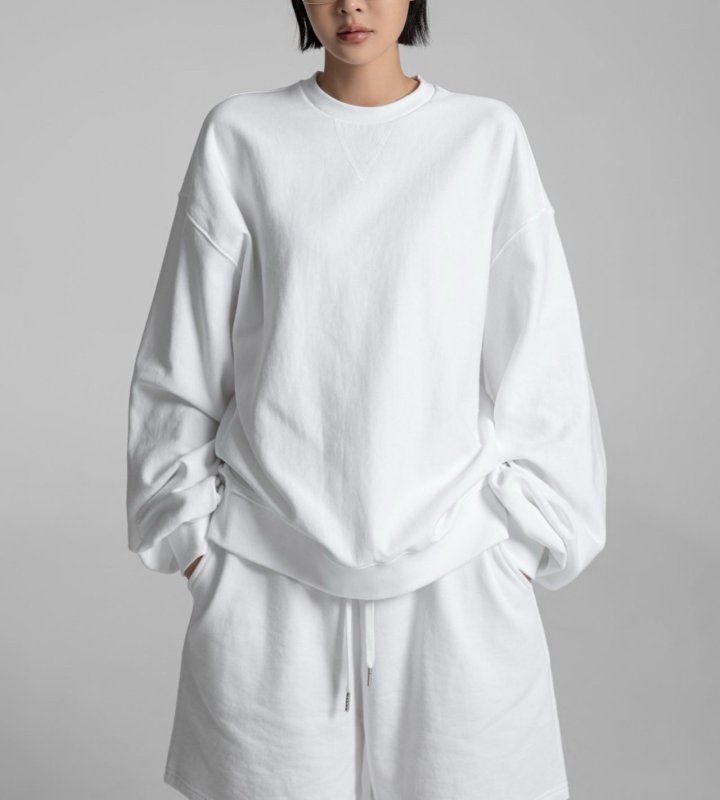 Paper Moon - Korean Women Fashion - #momslook - Heritage Reverse Weave Volume Sweatshirt