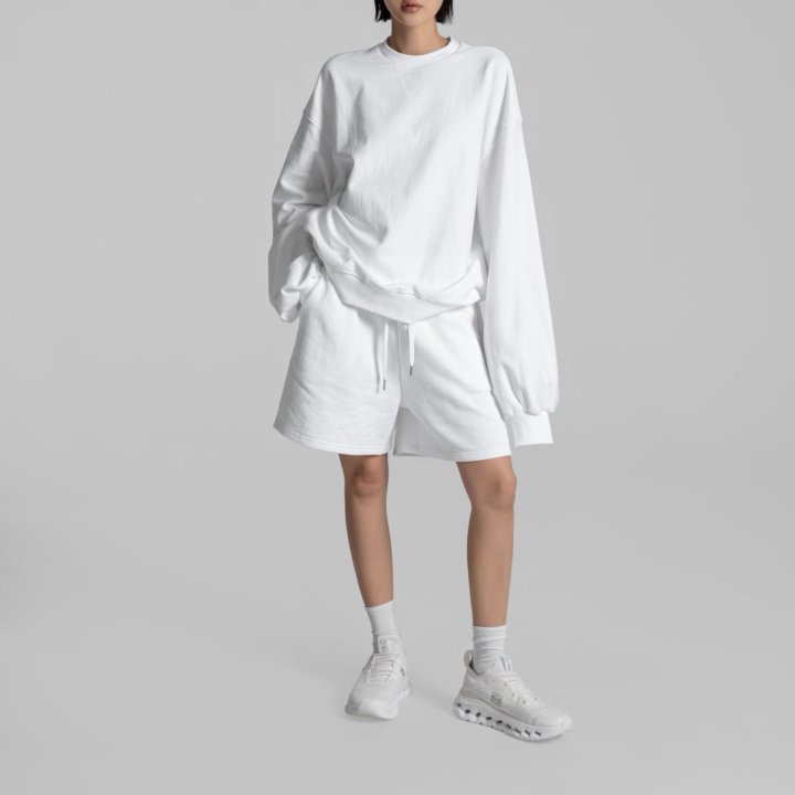 Paper Moon - Korean Women Fashion - #momslook - Heritage Reverse Weave Volume Sweatshirt - 3