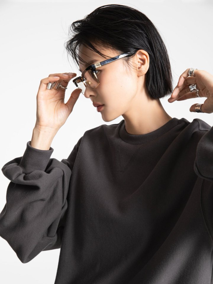 Paper Moon - Korean Women Fashion - #momslook - Heritage Reverse Weave Volume Sweatshirt - 5