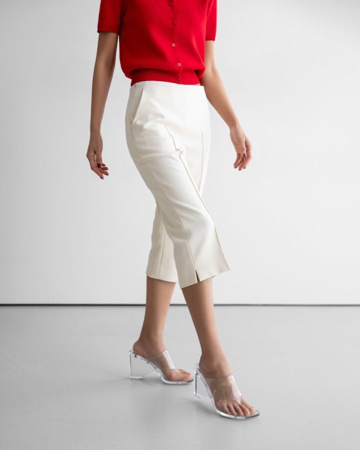 Paper Moon - Korean Women Fashion - #momslook - Crease Line Slit Midi Pants