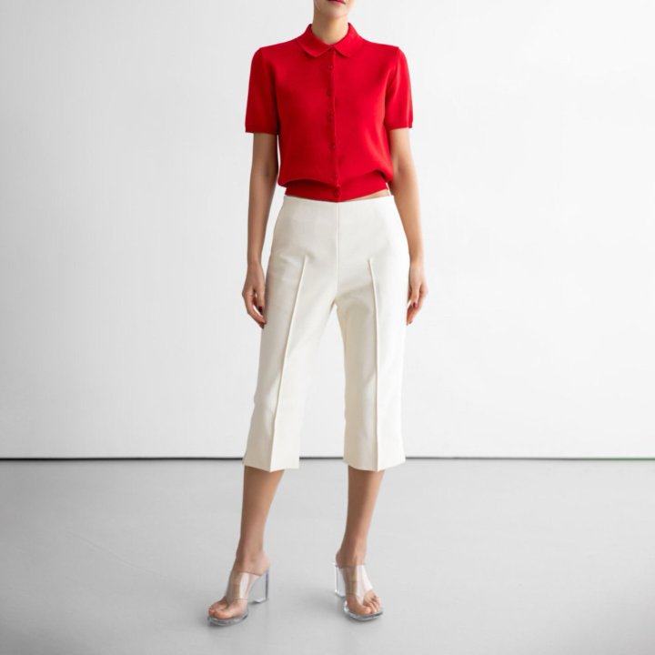 Paper Moon - Korean Women Fashion - #momslook - Crease Line Slit Midi Pants - 3