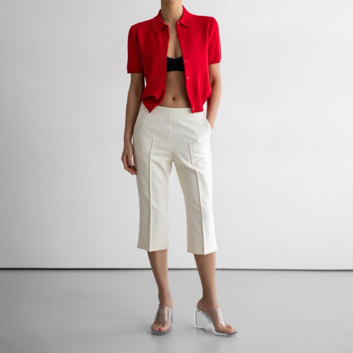 Paper Moon - Korean Women Fashion - #momslook - Collared Short Sleeve Button Cardigan - 3