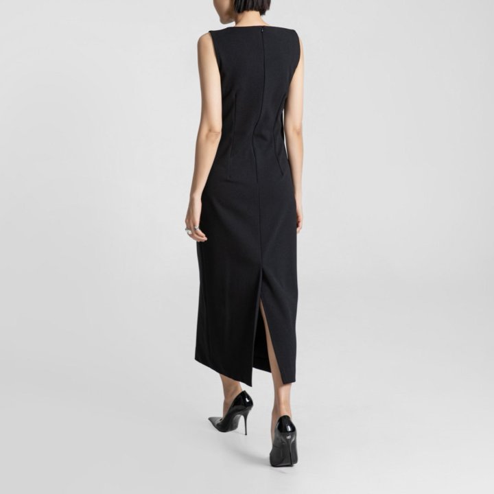Paper Moon - Korean Women Fashion - #momslook - Crepe Pencil Line Midi Sleeveless Kelly Dress - 3