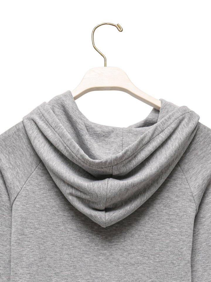 Paper Moon - Korean Women Fashion - #momslook - Finger Hall Sleeved Button Point Jersey Hoodie - 10