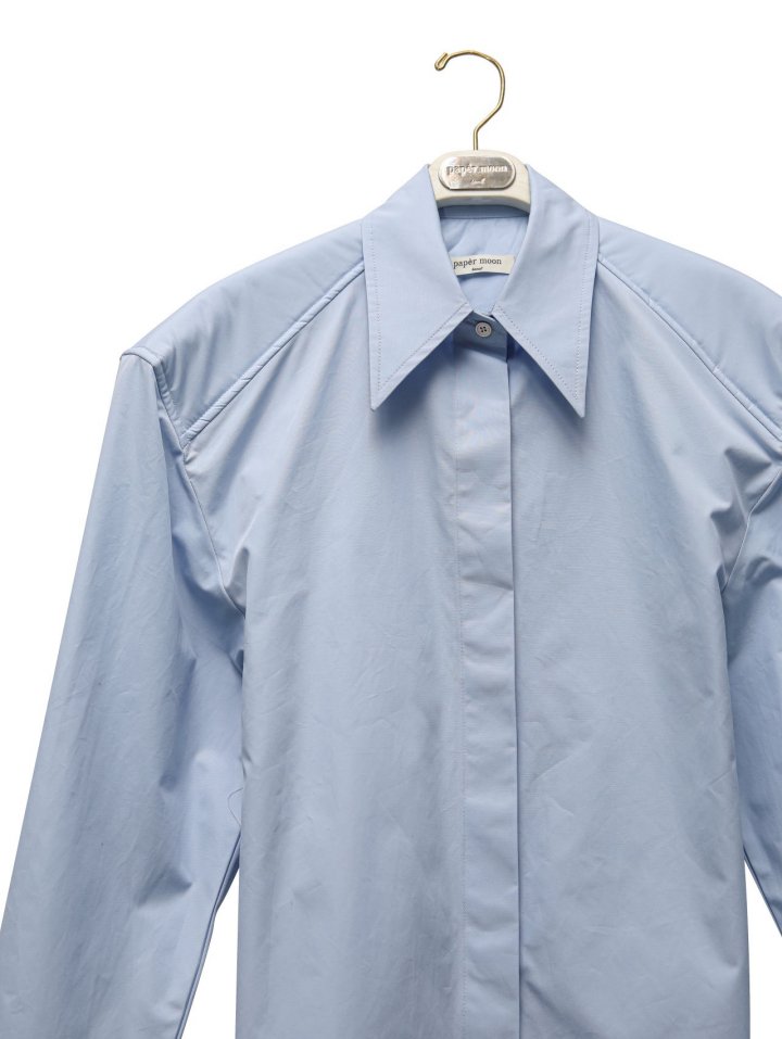 Paper Moon - Korean Women Fashion - #momslook - Padded Shoulder Button Down Cotton Shirt - 10