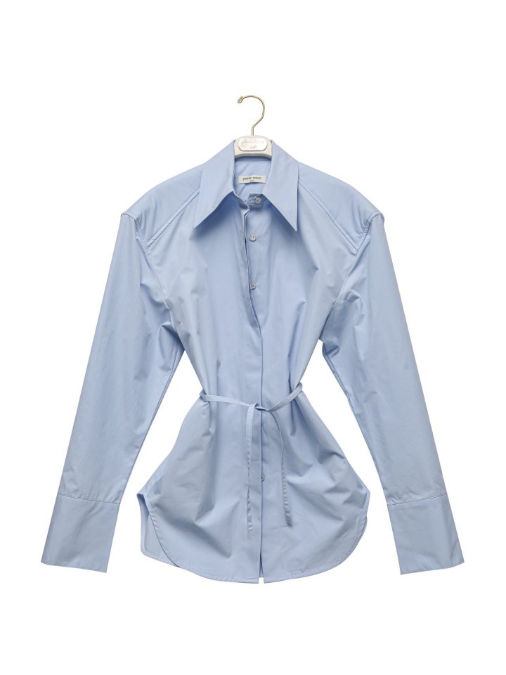 Paper Moon - Korean Women Fashion - #momslook - Padded Shoulder Button Down Cotton Shirt - 8