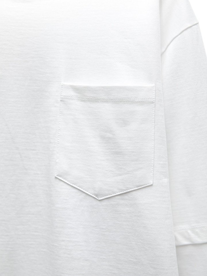 Paper Moon - Korean Women Fashion - #momslook - Layered Sleeve Side Slit Tee - 11