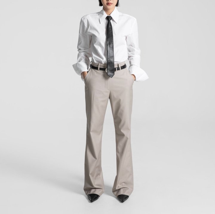 Paper Moon - Korean Women Fashion - #momslook - Tailored Semi Flare Trousers - 6