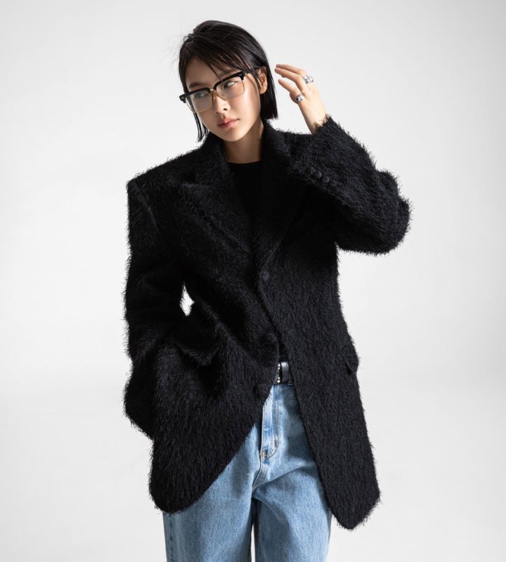 Paper Moon - Korean Women Fashion - #thelittlethings - Classic Hairy Tailored Blazer - 4