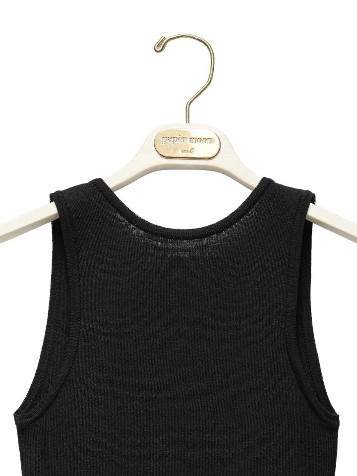 Paper Moon - Korean Women Fashion - #momslook - Classic Back Less Detail Sleeveless Knit Top - 6