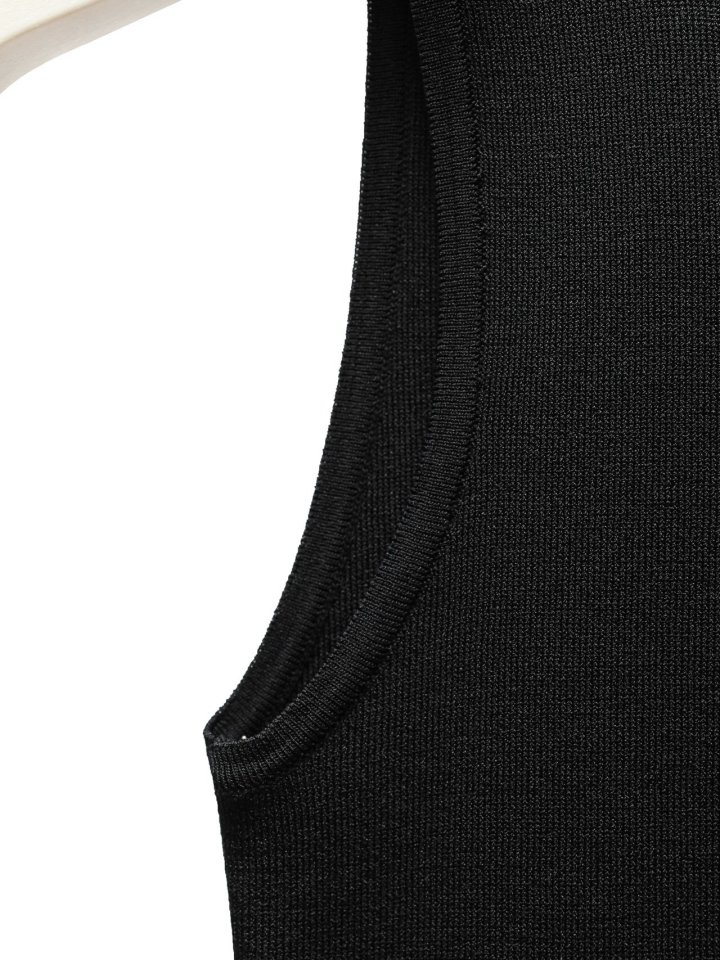 Paper Moon - Korean Women Fashion - #momslook - Classic Back Less Detail Sleeveless Knit Top - 8