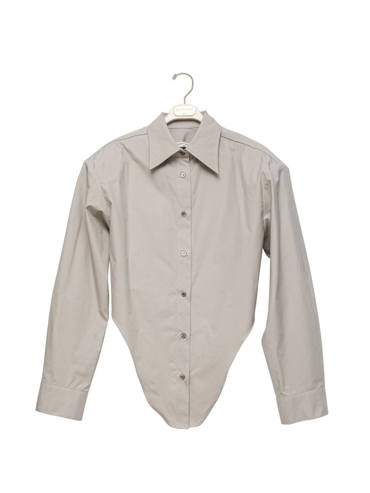 Paper Moon - Korean Women Fashion - #momslook - Round Cut Hem Detail Button Down Shirt - 5