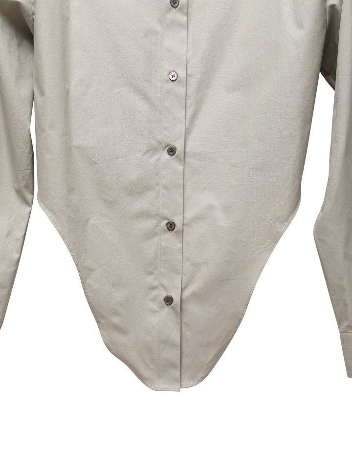 Paper Moon - Korean Women Fashion - #momslook - Round Cut Hem Detail Button Down Shirt - 9