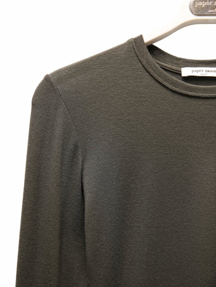 Paper Moon - Korean Women Fashion - #momslook - Classic Long Sleeved Sheer Slub Crewneck Tee - 8