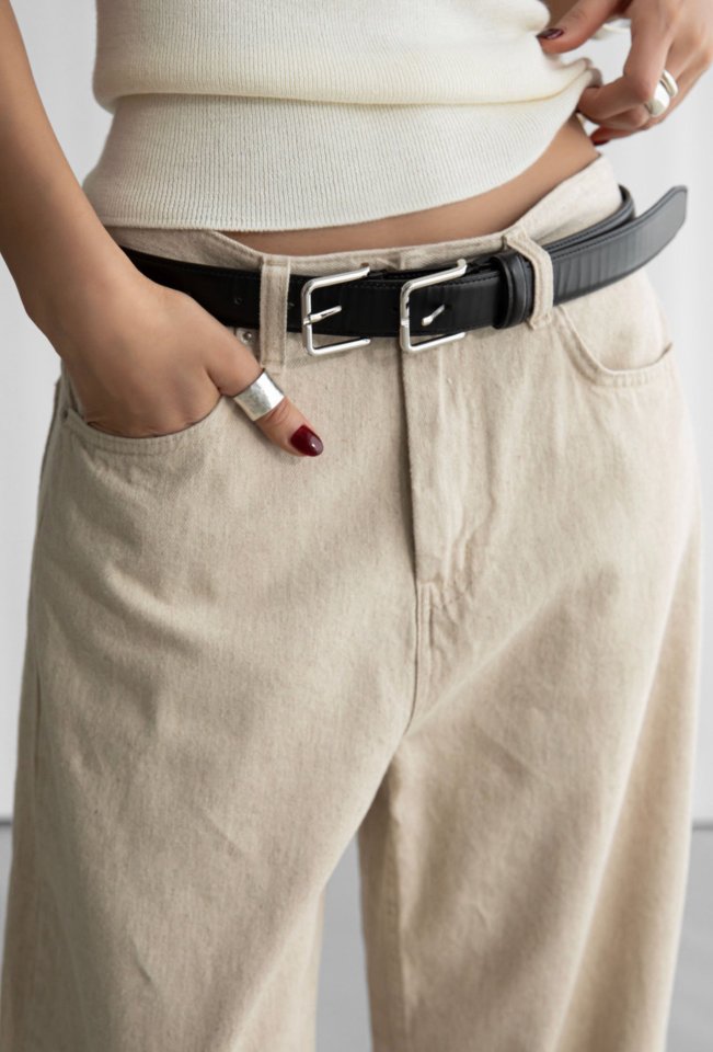 Paper Moon - Korean Women Fashion - #momslook - Natural Linen Denim Wide Pants - 5