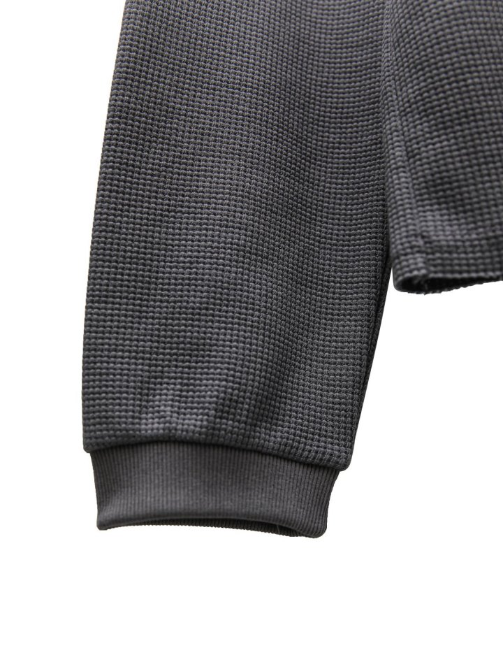 Paper Moon - Korean Women Fashion - #momslook - Waffle Fabric Oversized Long Sleeved Tee - 10
