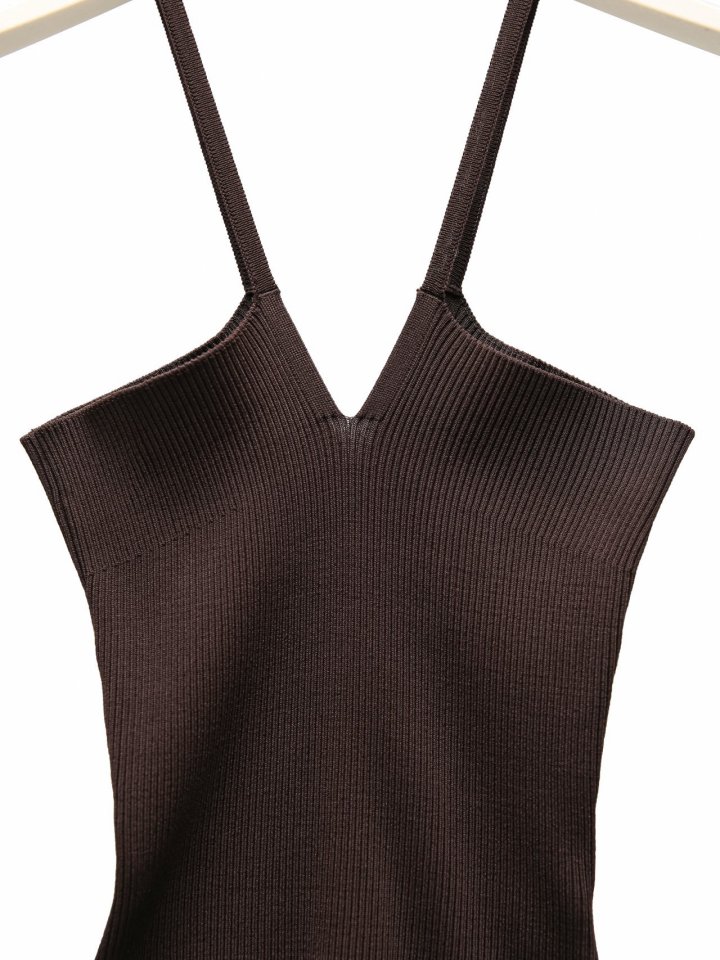 Paper Moon - Korean Women Fashion - #momslook - V - Line Strap Ribbed Knit Sleeveless Top - 7