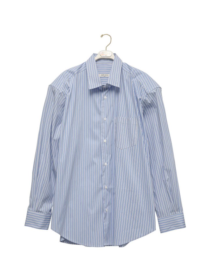 Paper Moon - Korean Women Fashion - #momslook - Boyfriend Fit Oversized Striped Button Down Shirt - 12