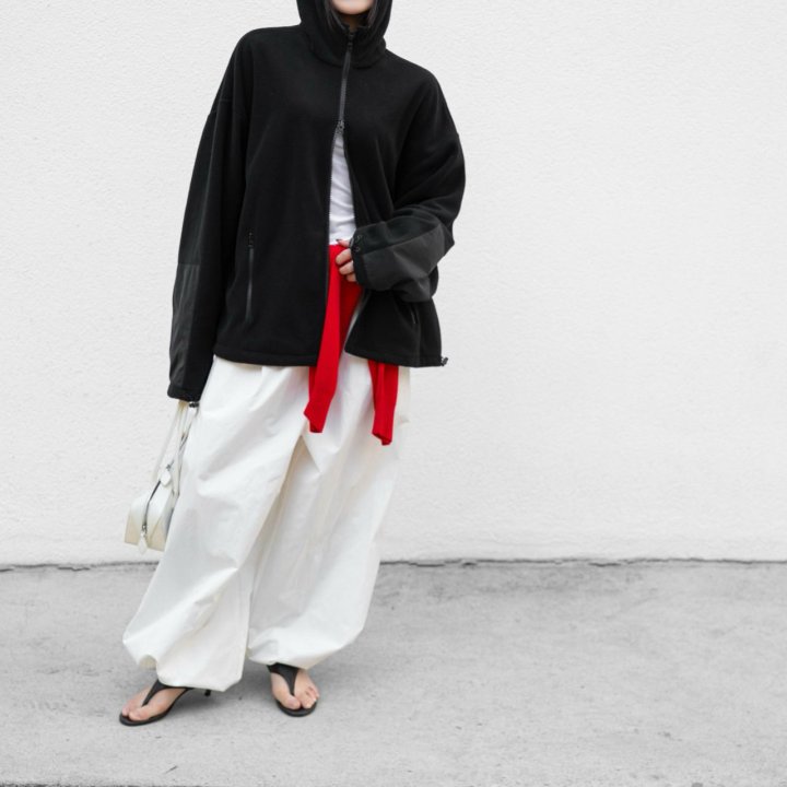 Paper Moon - Korean Women Fashion - #momslook - Classic Fleece Fabric Combi Hoodie Zipped - Up Jacket - 5
