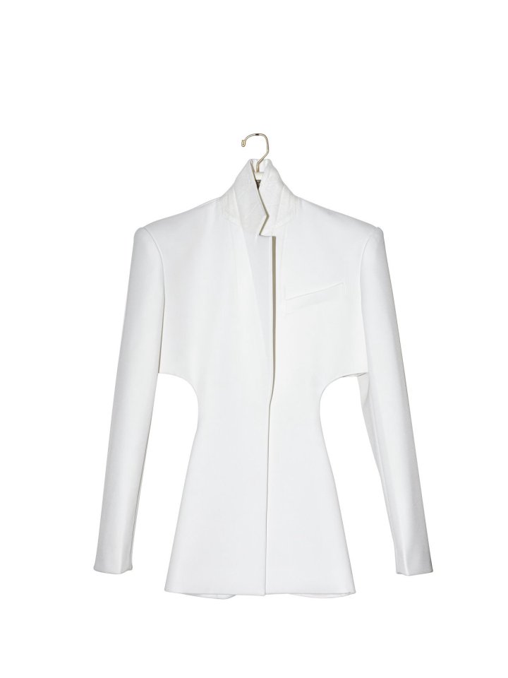 Paper Moon - Korean Women Fashion - #momslook - Squared Shoulder Cut Out Waist Detail Minimal Blazer - 7