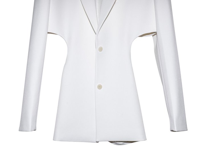 Paper Moon - Korean Women Fashion - #momslook - Squared Shoulder Cut Out Waist Detail Minimal Blazer - 9