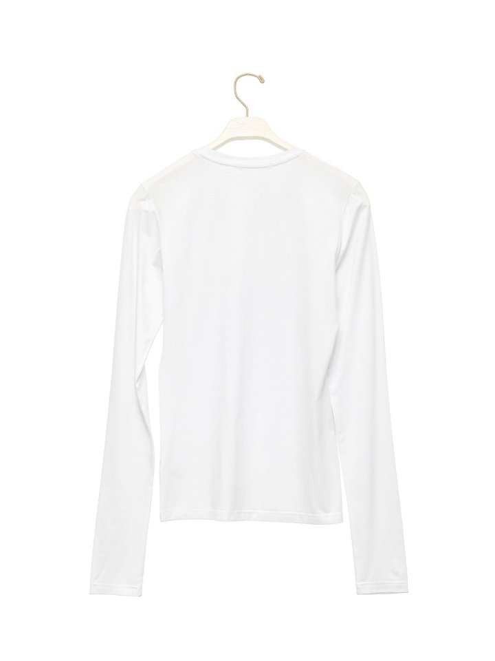 Paper Moon - Korean Women Fashion - #momslook - Classic Slim Fit Tencel Crew Neck Top - 6