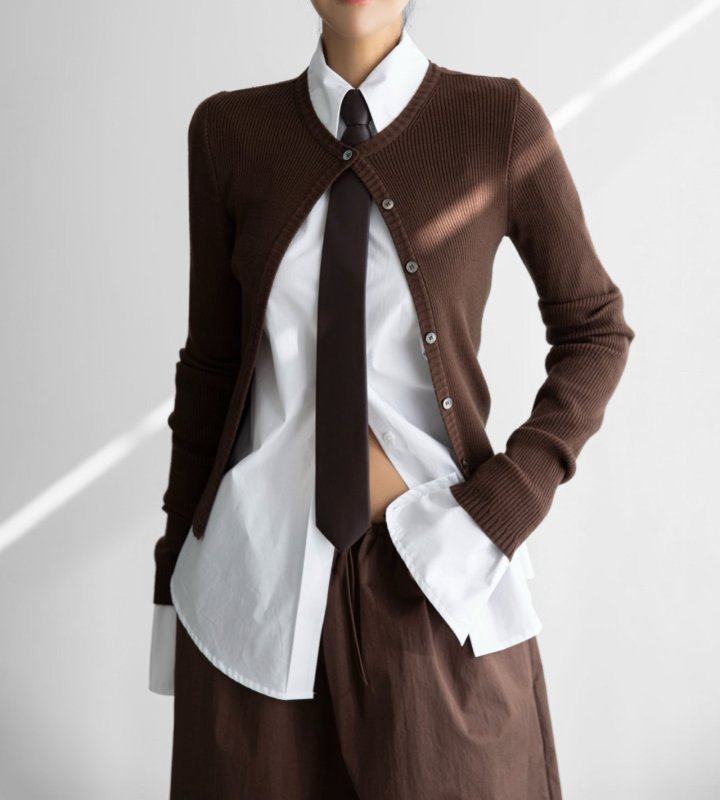 Paper Moon - Korean Women Fashion - #momslook - Ribbed Button Down Knit Cardigan - 5