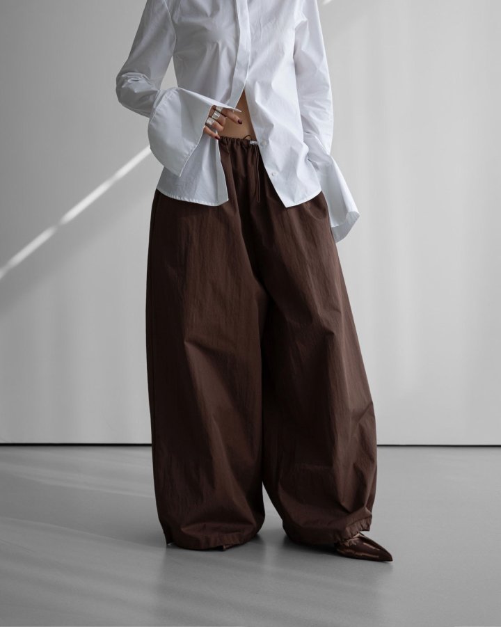 Paper Moon - Korean Women Fashion - #momslook - Cotton Balloon Wide Trousers - 2
