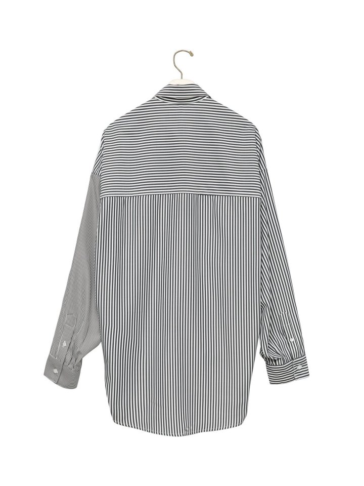 Paper Moon - Korean Women Fashion - #momslook - Oversized Striped Combi Button Down Shirt - 8