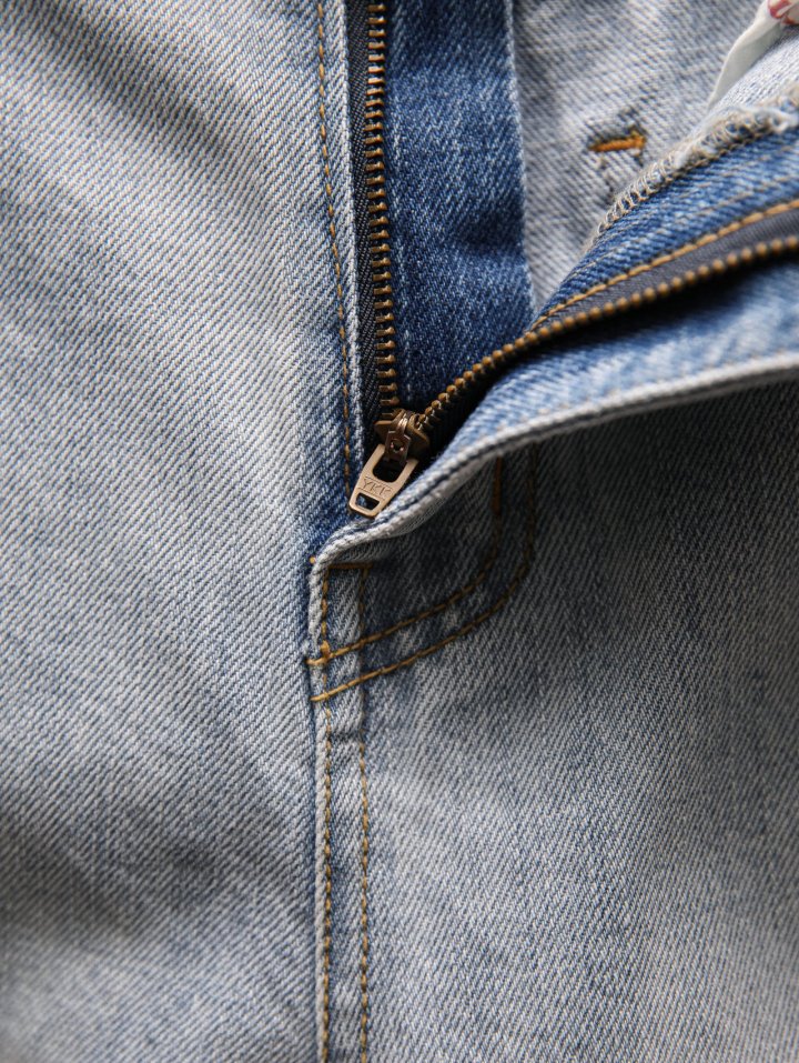 Paper Moon - Korean Women Fashion - #momslook - Classic Slim Fit Straight Blue Jeans - 11