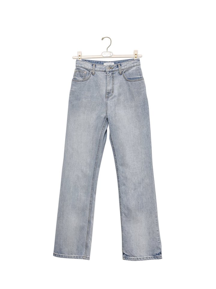 Paper Moon - Korean Women Fashion - #momslook - Classic Slim Fit Straight Blue Jeans - 5
