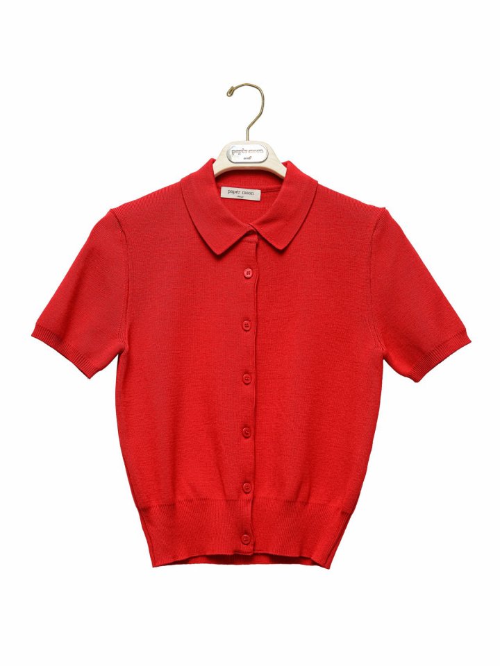Paper Moon - Korean Women Fashion - #thelittlethings - Collared Short Sleeve Button Cardigan - 4