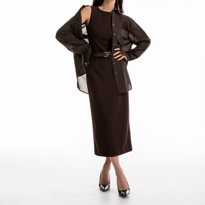 Paper Moon - Korean Women Fashion - #pursuepretty - Crepe Pencil Line Midi Sleeveless Kelly Dress - 3