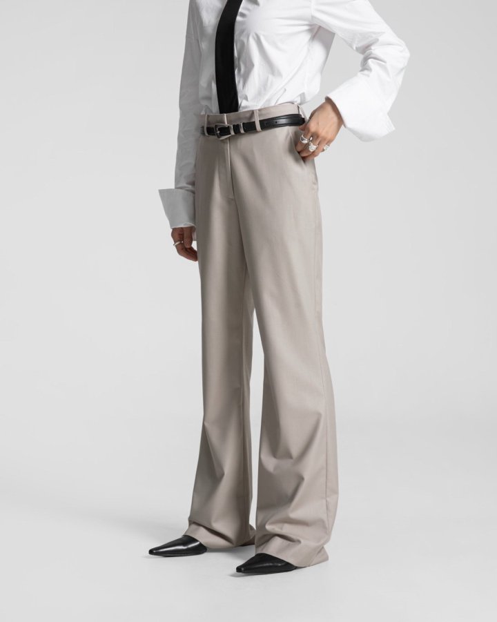 Paper Moon - Korean Women Fashion - #restrostyle - Tailored Semi Flare Trousers