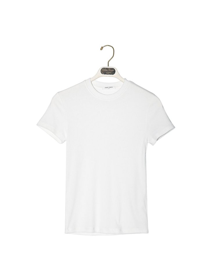 Paper Moon - Korean Women Fashion - #restrostyle - Ribbed Slim Crewneck Basic Tee - 3