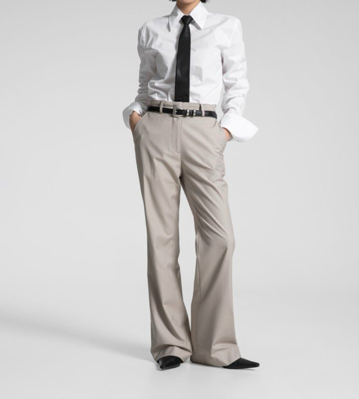 Paper Moon - Korean Women Fashion - #romanticstyle - Tailored Semi Flare Trousers - 2