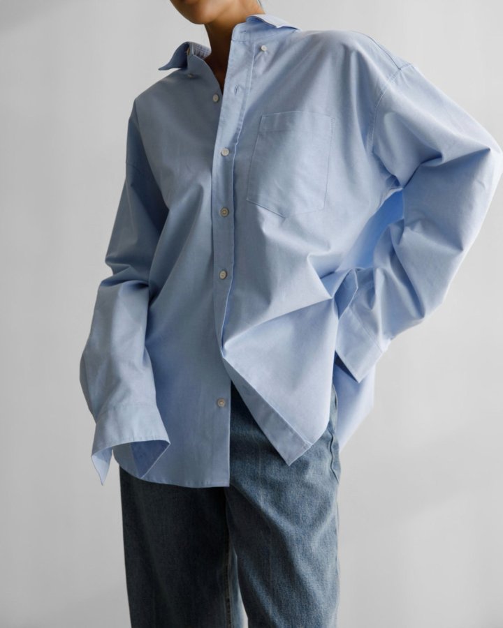 Paper Moon - Korean Women Fashion - #romanticstyle - Classic Oxford Cotton Button Down Shirt - 2